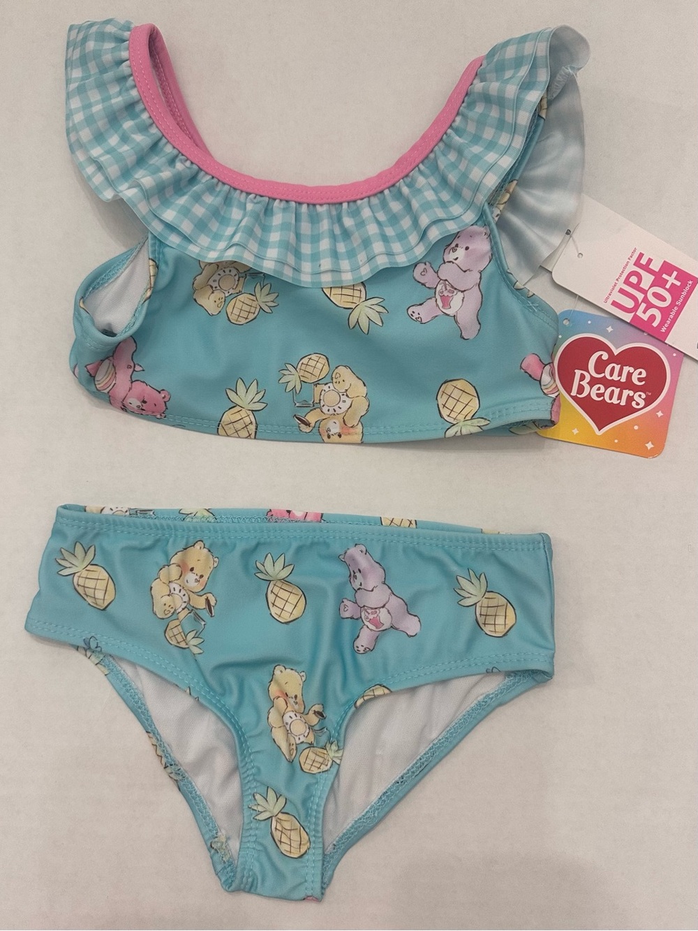 Care Bears Toddler Girl Ruffle Bikini Swimsuit, Two-Piece, Size 5T